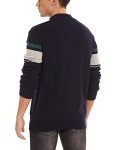 Men’s Quarter Zip Pullover Sweater - Striped Black