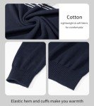 Men’s Quarter Zip Pullover Sweater - Striped Black