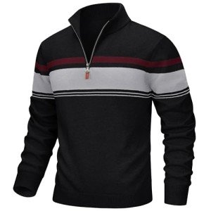 Men's Slim Fit 1/4 Zip Knitted Sweater