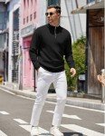 COOFANDY Men's Slim Fit Quarter Zip Sweater
