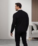 Men's Lightweight Quarter Zip Knit Sweater - Black