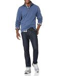 Men's Quarter-Zip French Rib Sweater - Blue Heather