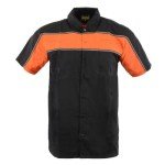 Men's Black & Orange Reflective Motorcycle Shirt