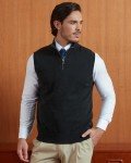 Men's Cotton Quarter Zip Sweater Vest - Dark Grey