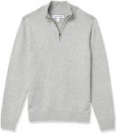 Men's Light Grey Quarter-Zip Sweater by Amazon Essentials