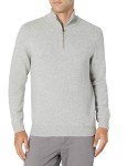 Men's Light Grey Quarter-Zip Sweater by Amazon Essentials
