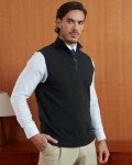 Men's Cotton Quarter Zip Sweater Vest - Dark Grey