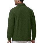 Men's Army Green Sherpa Lined Quarter Zip Sweatshirt