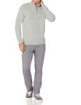 Men's Light Grey Quarter-Zip Sweater by Amazon Essentials