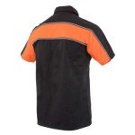 Men's Black & Orange Reflective Motorcycle Shirt