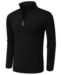 AIYINO Men's Lightweight Cotton Quarter Zip Sweater