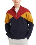 Men's Color Block Turtleneck Pullover Sweater