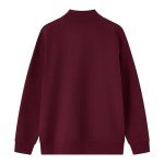 Men's Maroon Quarter Zip Fleece Sweatshirt 3XL