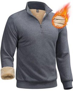Men's Heavyweight Fleece Quarter Zip Pullover Sweater