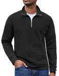 Men's Quarter Zip Pullover Sweatshirt - Black