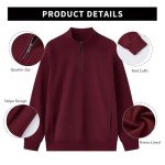 Men's Maroon Quarter Zip Fleece Sweatshirt 3XL