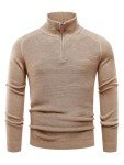 Les Umes Men's Slim Fit Quarter-Zip Sweater
