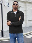 Men's Quarter Zip Pullover Sweatshirt - Black