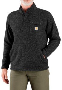 Carhartt Men's Black Quarter-Zip Pocket Fleece Sweater