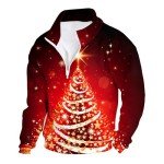Men's Christmas Quarter Zip Sweatshirt - Reindeer Print