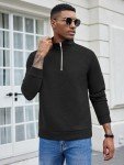 Men's Quarter Zip Pullover Sweatshirt - Black