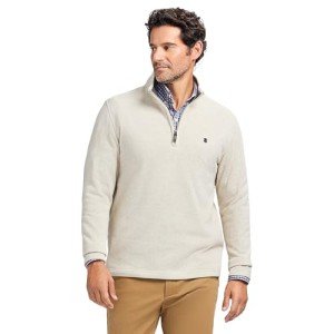 IZOD Men's Quarter Zip Fleece Pullover - Rock Heather