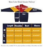 Men's Color Block Turtleneck Pullover Sweater