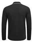 Men's Long Sleeve Knit Polo Shirt, Black, X-Large