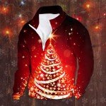 Men's Christmas Quarter Zip Sweatshirt - Reindeer Print