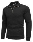 Men's Quarter Zip Pullover Sweatshirt - Black