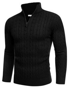 Men's Slim Fit Quarter-Zip Turtleneck Sweater