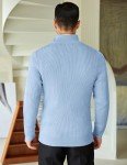 Men's Slim Fit Quarter Zip Sweater - Light Blue