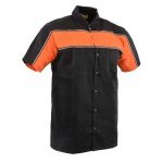 Men's Black & Orange Reflective Motorcycle Shirt