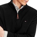 Tommy Hilfiger Men's Black Cotton Quarter Zip Pullover