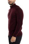 Burgundy Slim Fit Quarter Zip Pullover for Men