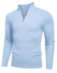 Men's Slim Fit Quarter Zip Sweater - Light Blue