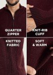 Burgundy Slim Fit Quarter Zip Pullover for Men
