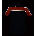Men's Black & Orange Reflective Motorcycle Shirt