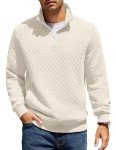 COOFANDY Men’s Quilted Quarter Zip Pullover Sweater