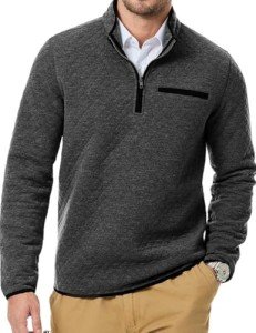 Dokotoo Men's Color Block Quarter Zip Sweatshirt