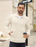 COOFANDY Men’s Quilted Quarter Zip Pullover Sweater