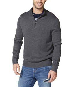 Nautica Men's Charcoal Heather Quarter-Zip Sweater