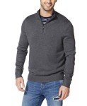 Nautica Men's Charcoal Heather Quarter-Zip Sweater