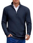 Men's Slim Fit Quarter Zip Pullover Sweater - Navy