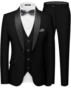 MAGE MALE Men's Slim Fit 3-Piece Suit Set