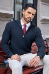 Men's Slim Fit Quarter Zip Pullover Sweater - Navy