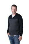 Men's Merino Wool Quarter Zip Hoodie - Black & Charcoal