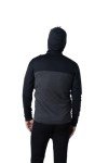 Men's Merino Wool Quarter Zip Hoodie - Black & Charcoal