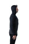 Men's Merino Wool Quarter Zip Hoodie - Black & Charcoal