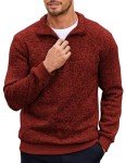 Men's Wine Red Quarter Zip Pullover Sweater